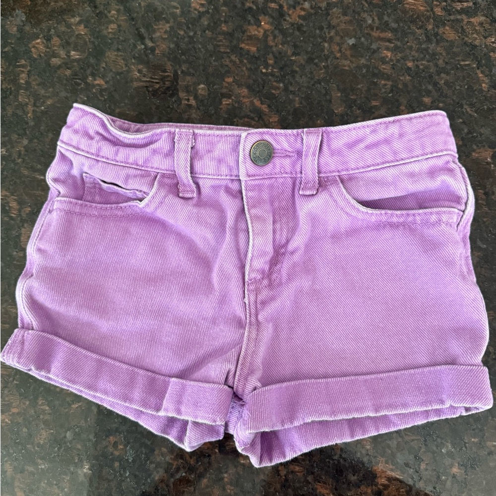 Girls Purple Denim Shorts